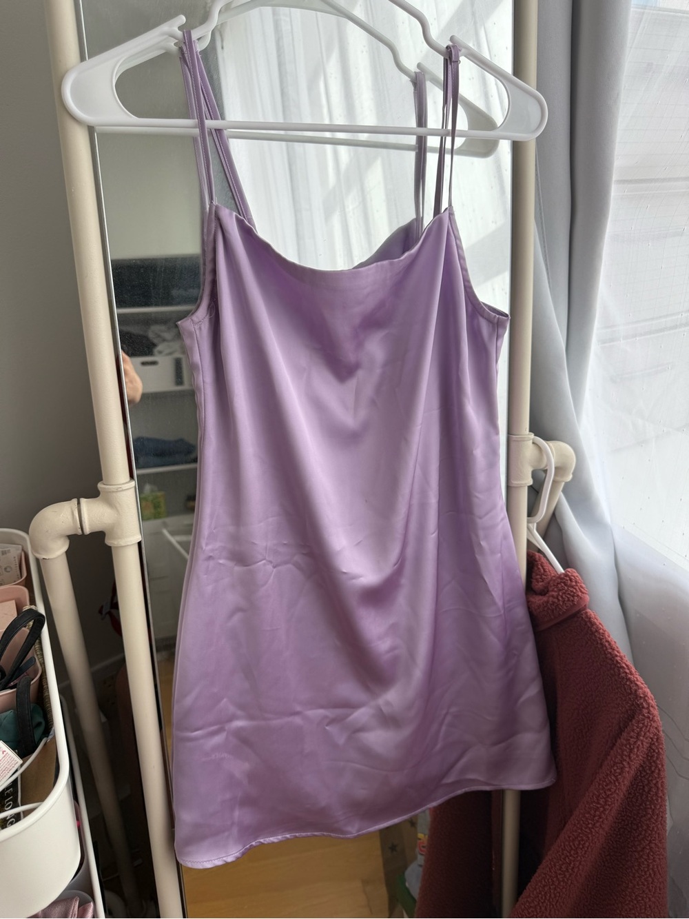 Y2K Lavender Purple Satin Slip Mini Dress